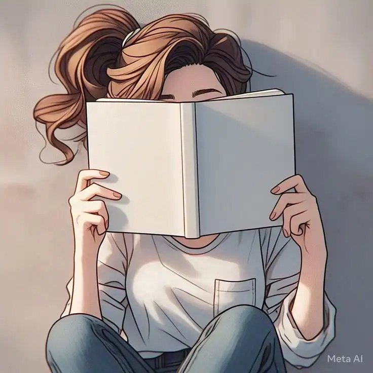 aesthetic instagram girl with book dp
